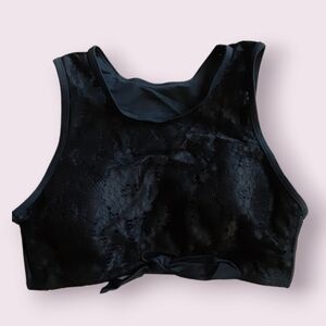 NWT Tempt Me black lace swimsuit top, M